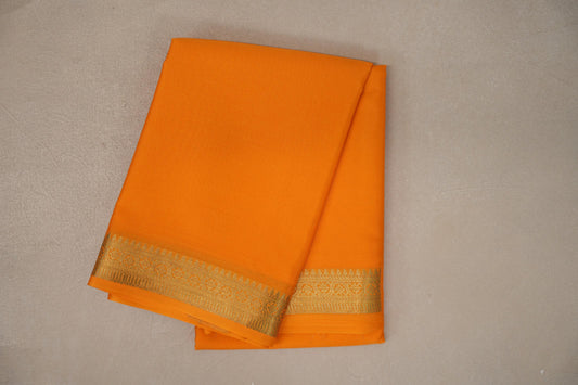 Mango Orange Mysore Silk Saree
