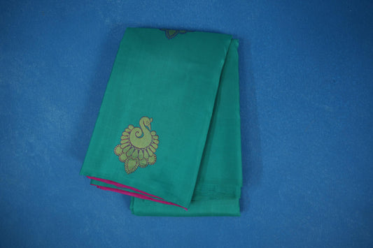Teal green vintage kanjivaram silk saree