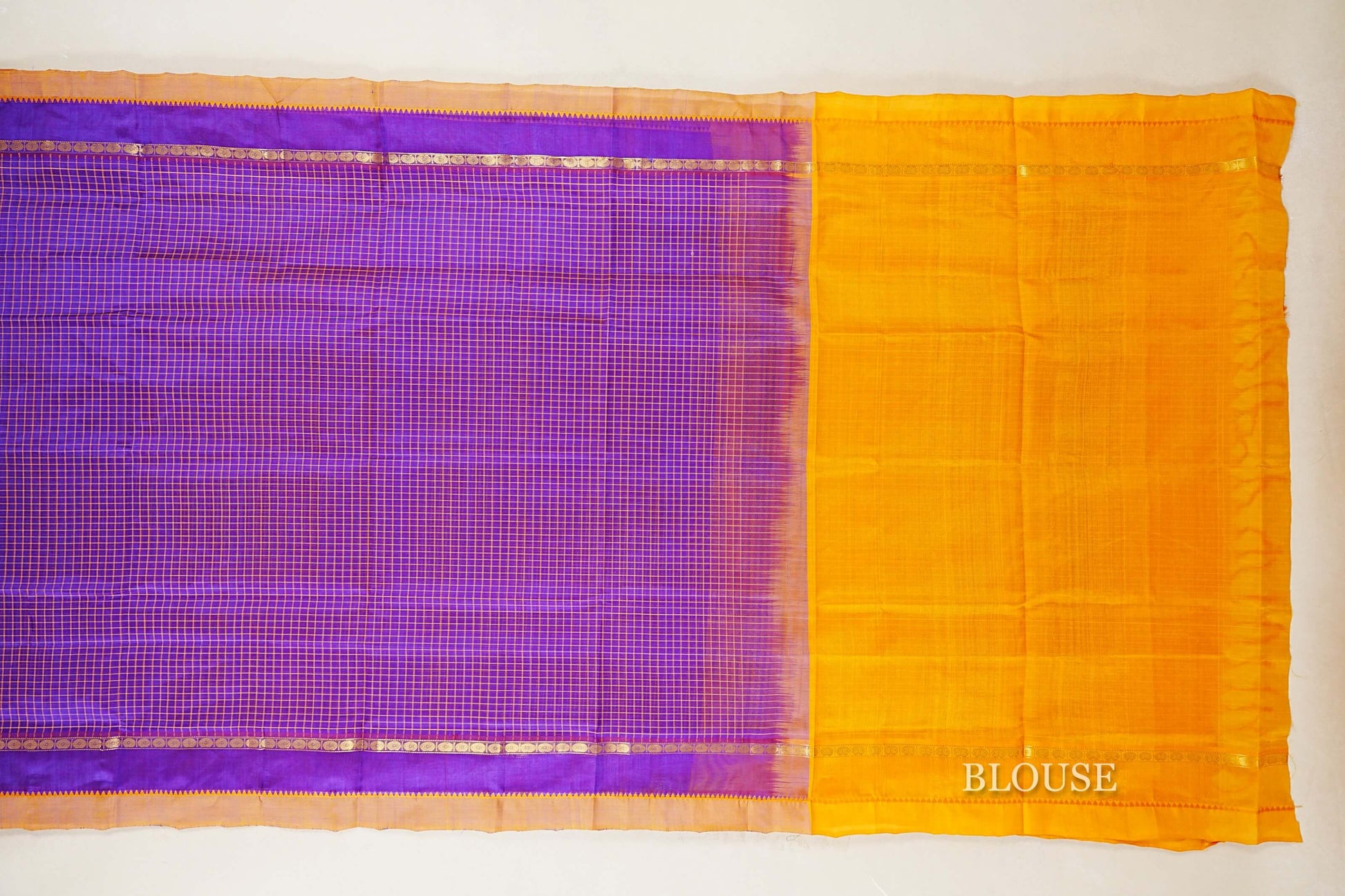 Violet Silk Cotton Saree blouse