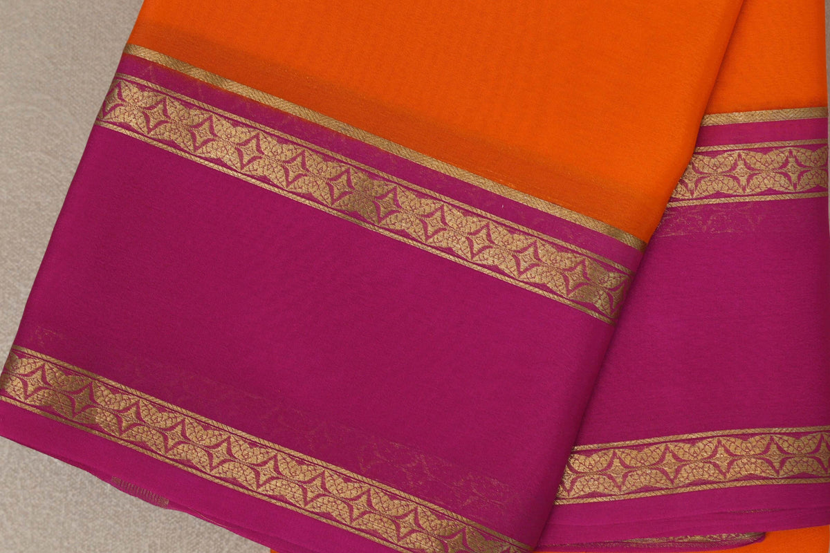 Dark Orange Mysore Silk Saree border