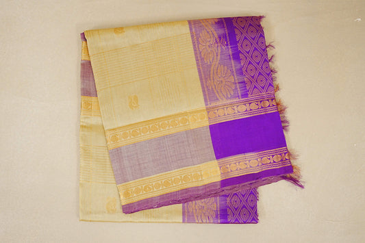 folded Cream Silk Cotton Saree