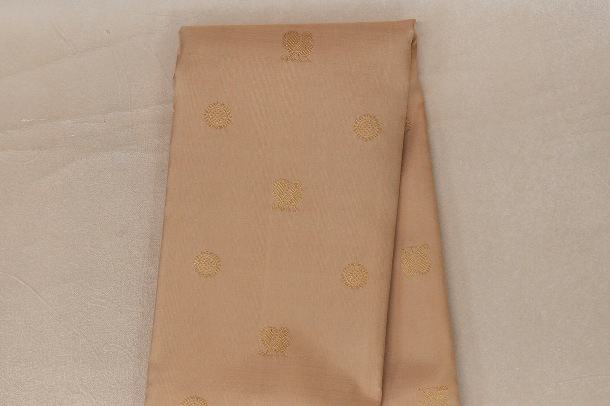 Biscuit Beige with Deep Maroon Borders Vintage Heirloom Kanjivaram Silk Saree body