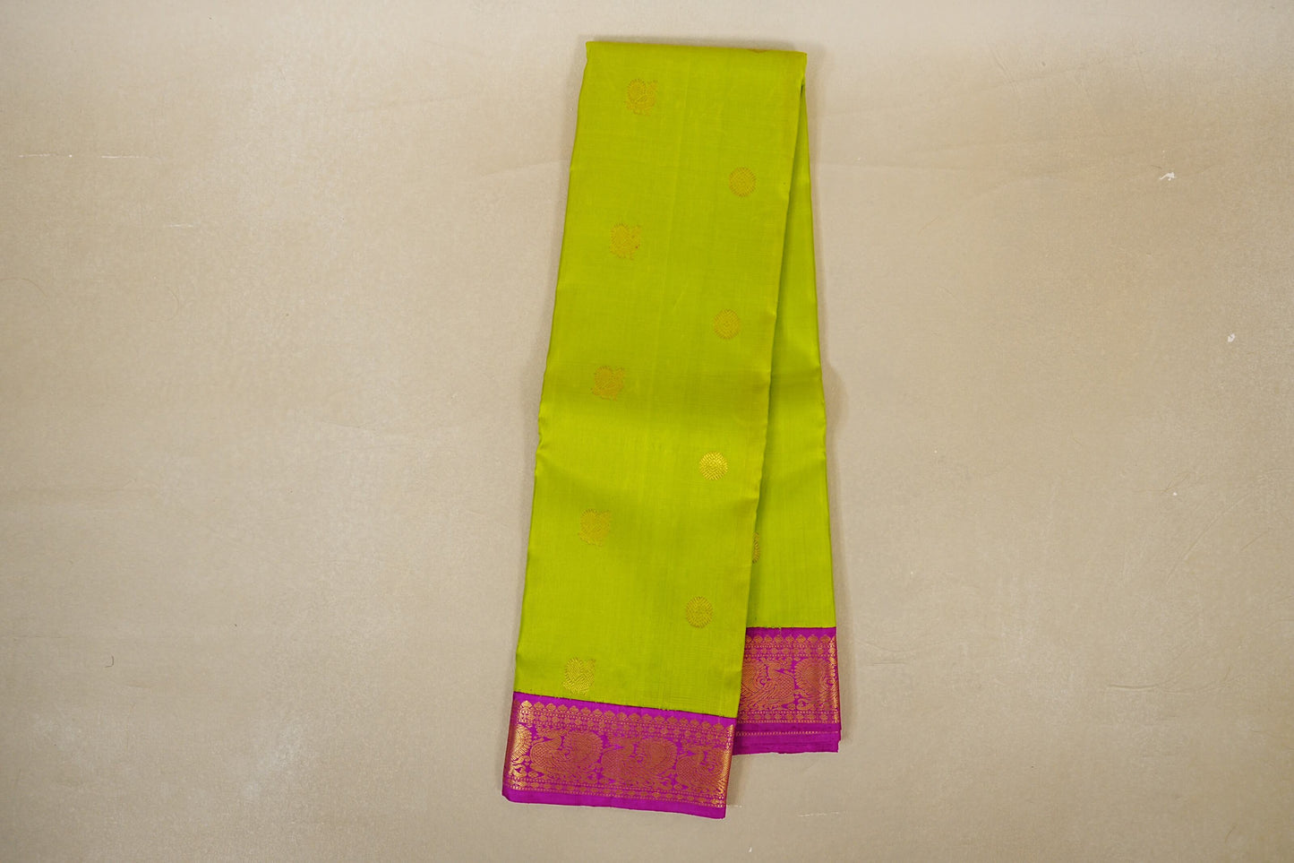 Bright Parrot Green Vintage Kanjivaram Silk Saree online