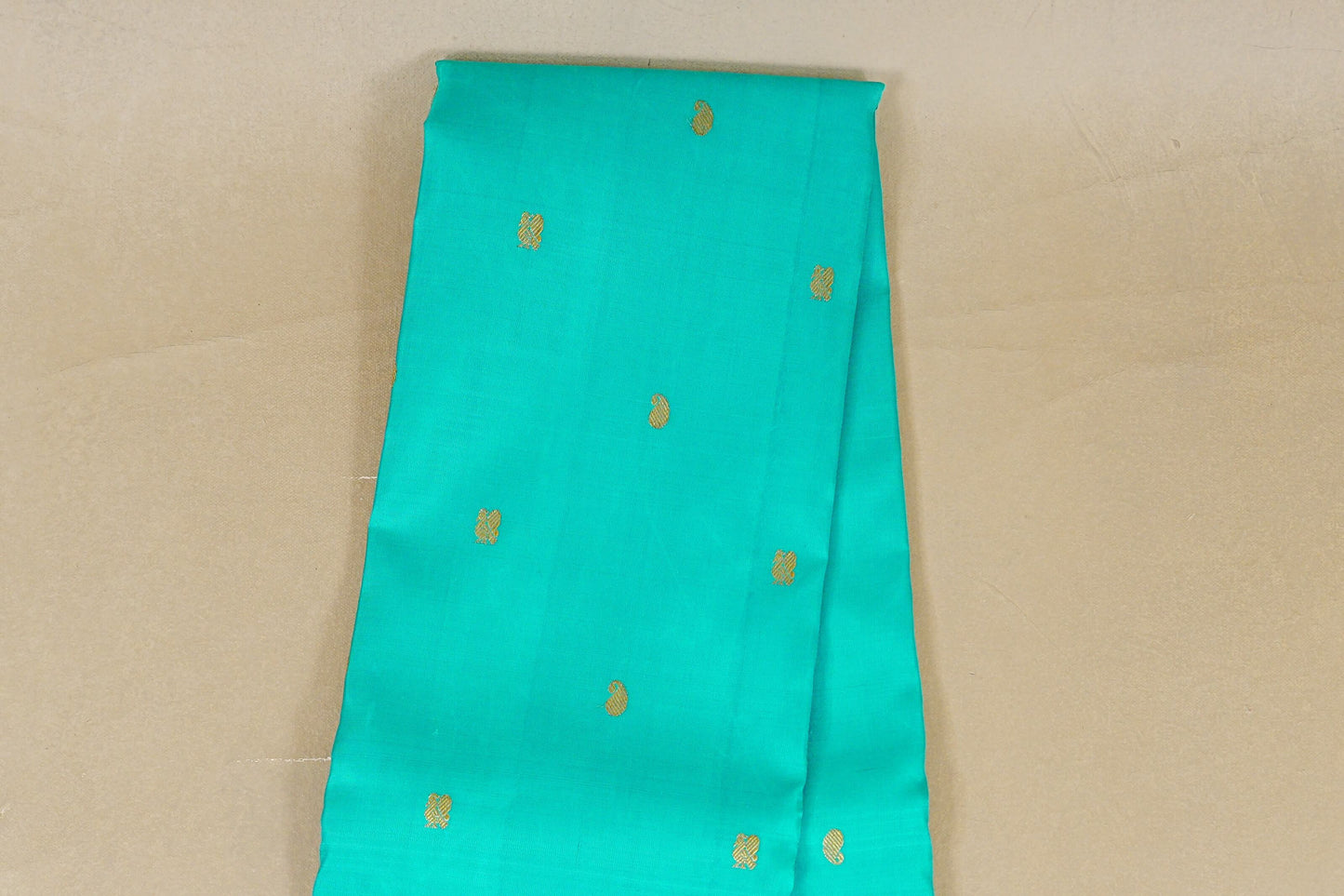 Rama Blue Vintage Kanjivaram Silk Saree  body zoom