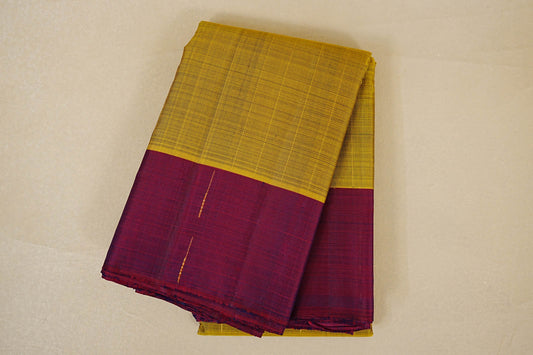 folded Olive Green Vintage Kanjivaram Silk Saree