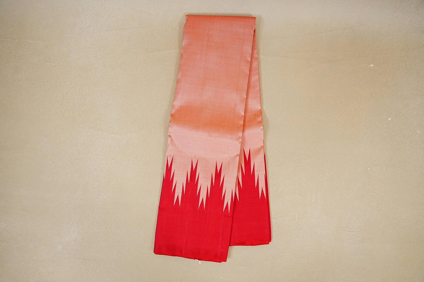 Peach with Red Temple Borders Vintage Kanjivaram Silk Saree online
