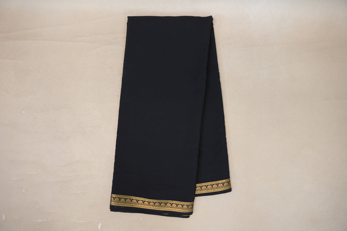 Online Black CSG Mysore Silk Saree