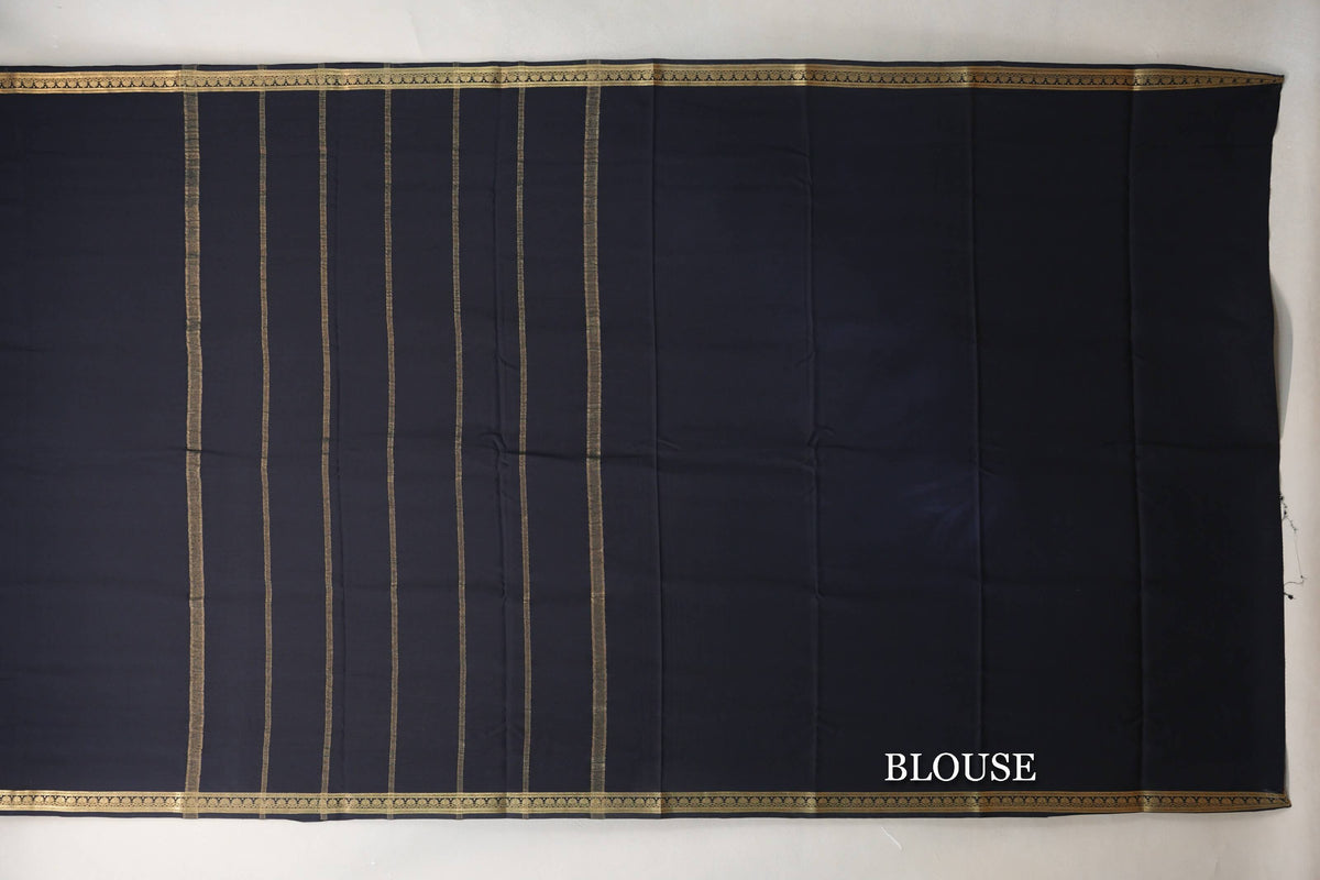 Black CSG Mysore Silk Saree blouse