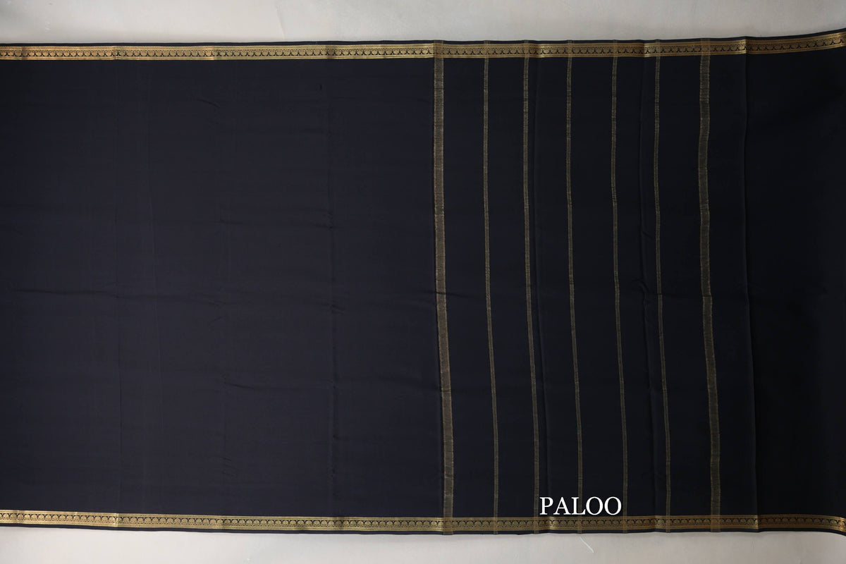 Black CSG Mysore Silk Saree paloo