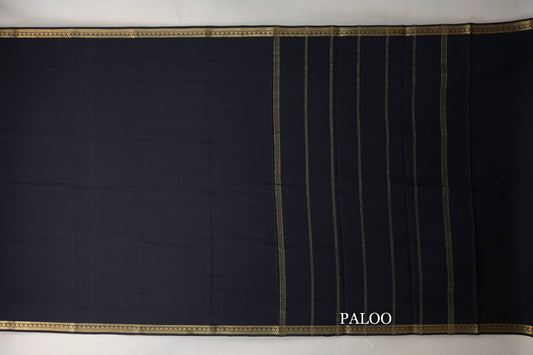 Black CSG Mysore Silk Saree paloo