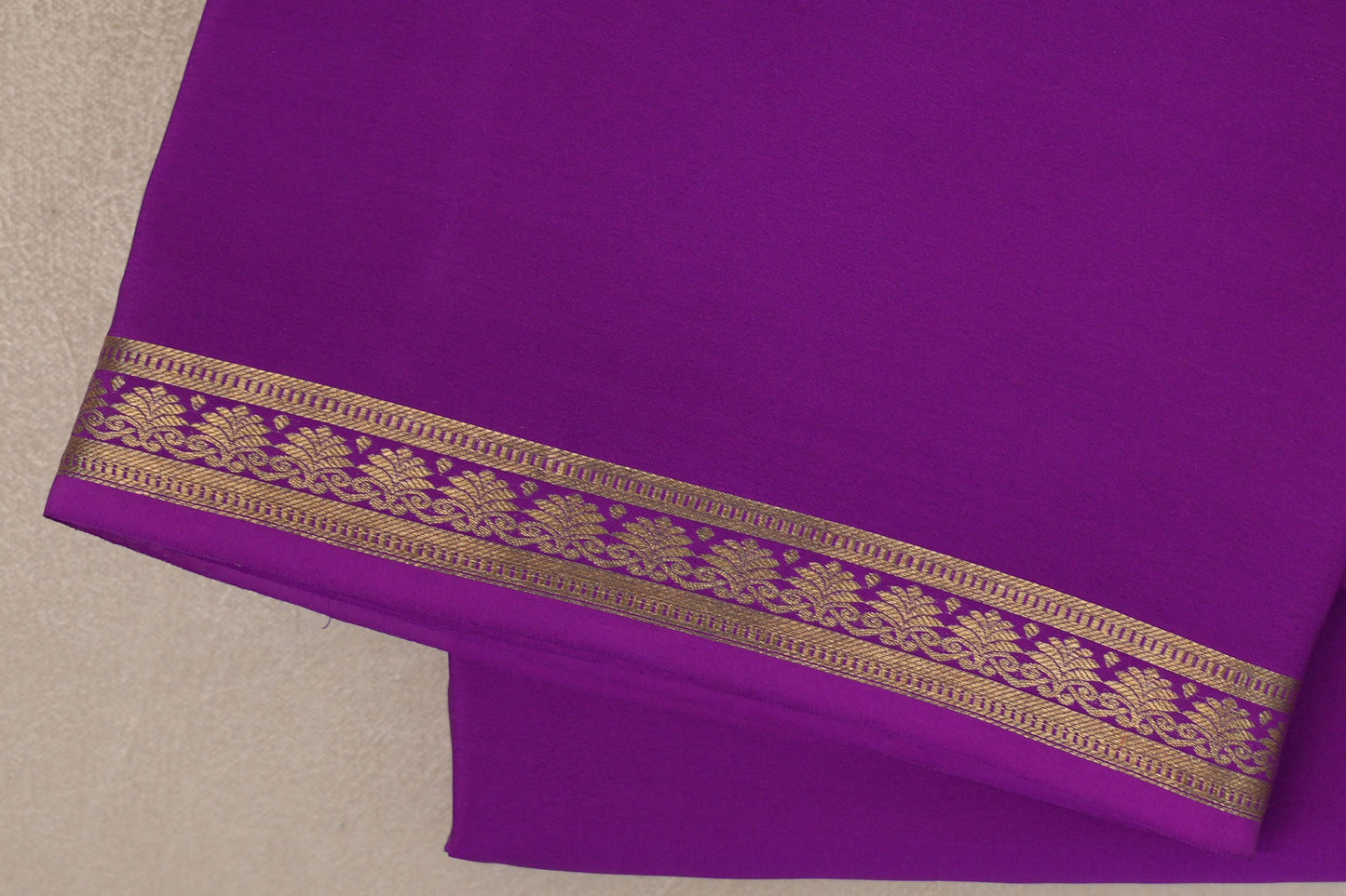 Magenta Purple CSG Mysore Silk Saree border