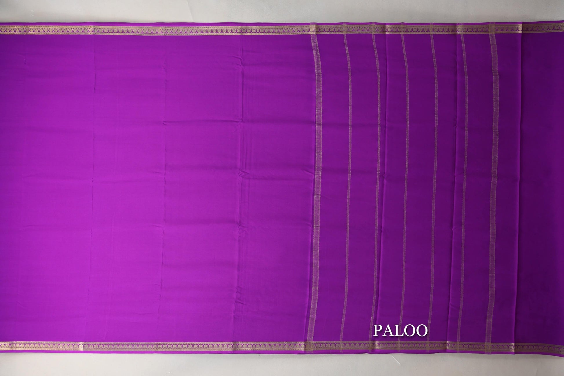 Magenta Purple CSG Mysore Silk Saree paloo