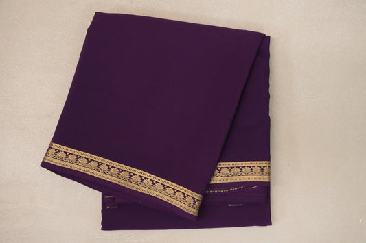 Deep Plum Purple CSG Mysore Silk Saree