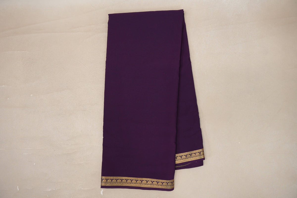 Online Deep Plum Purple CSG Mysore Silk Saree