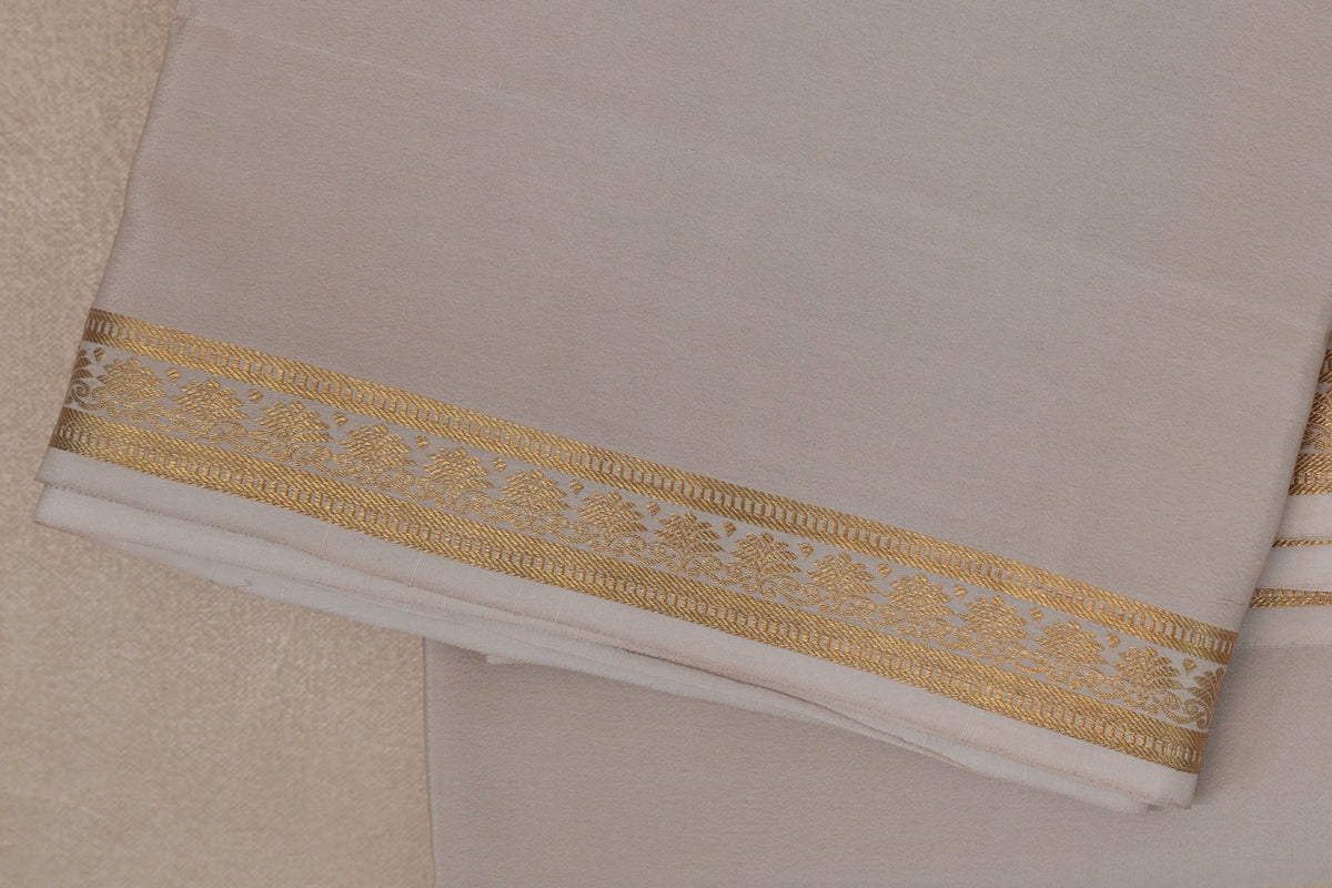 Cream CSG Mysore Silk Saree border