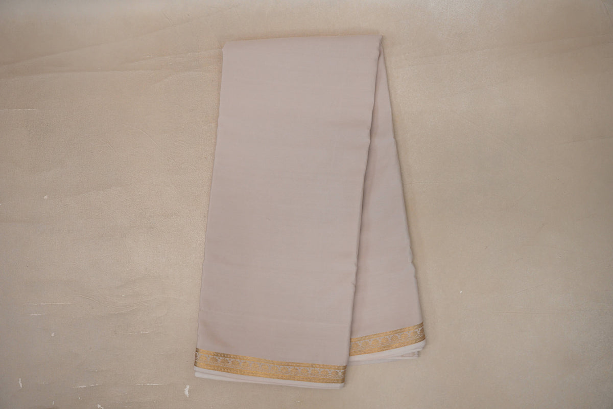 Online Cream CSG Mysore Silk Saree