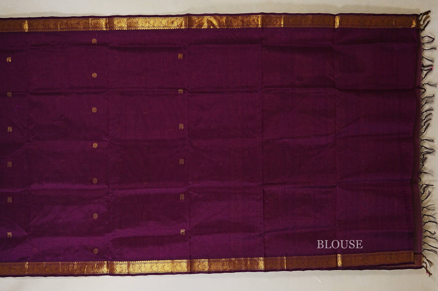 Plum Vegan Silk Cotton Saree blouse