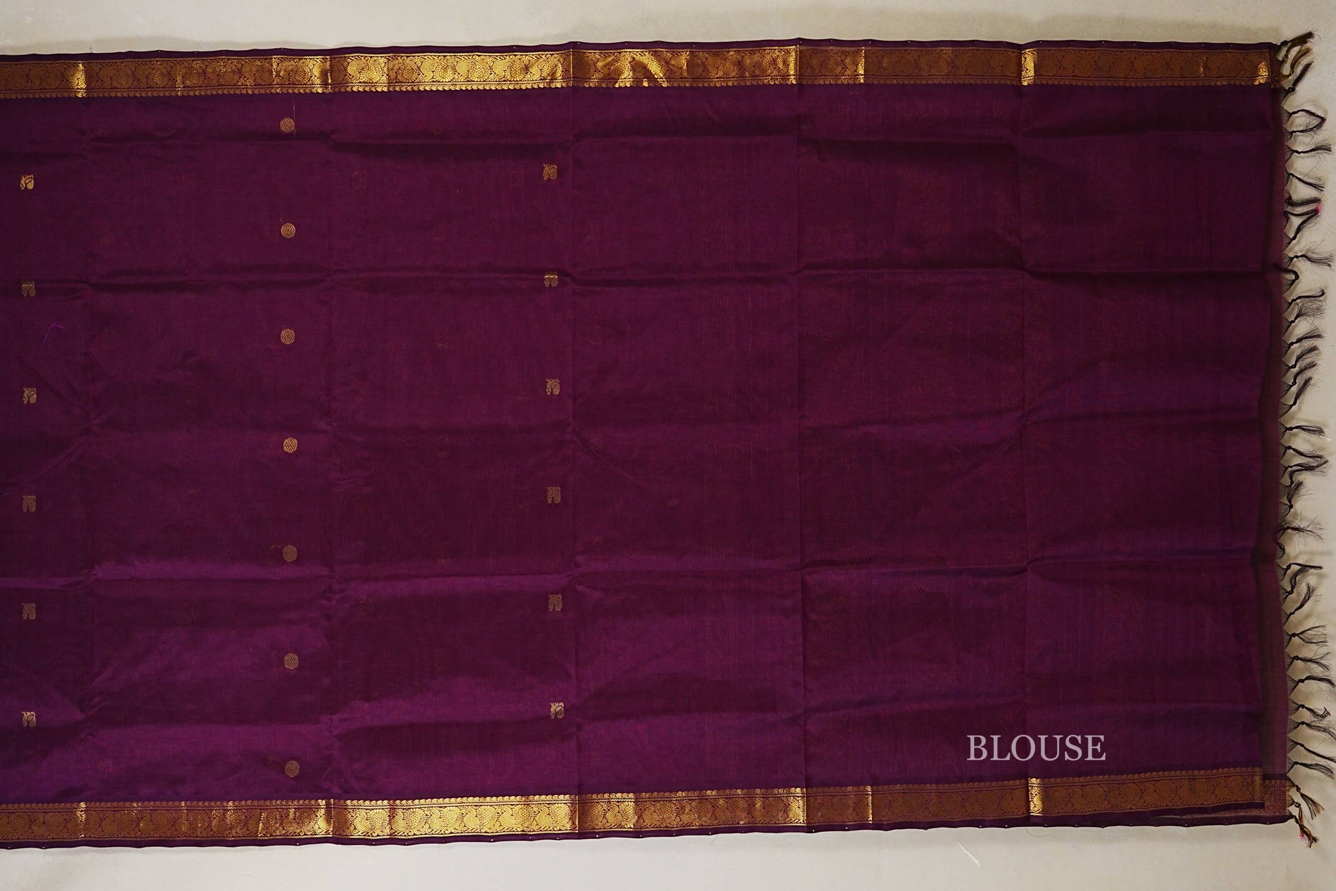 Plum Vegan Silk Cotton Saree blouse