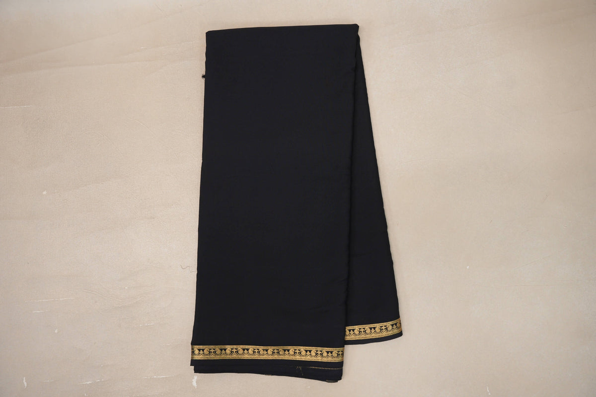 Online Black CSG Mysore Silk Saree