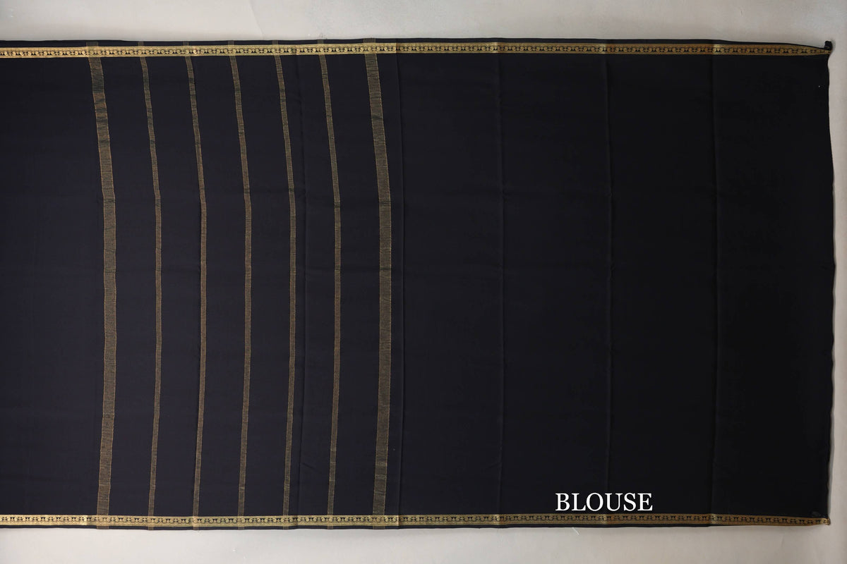 Black CSG Mysore Silk Saree blouse