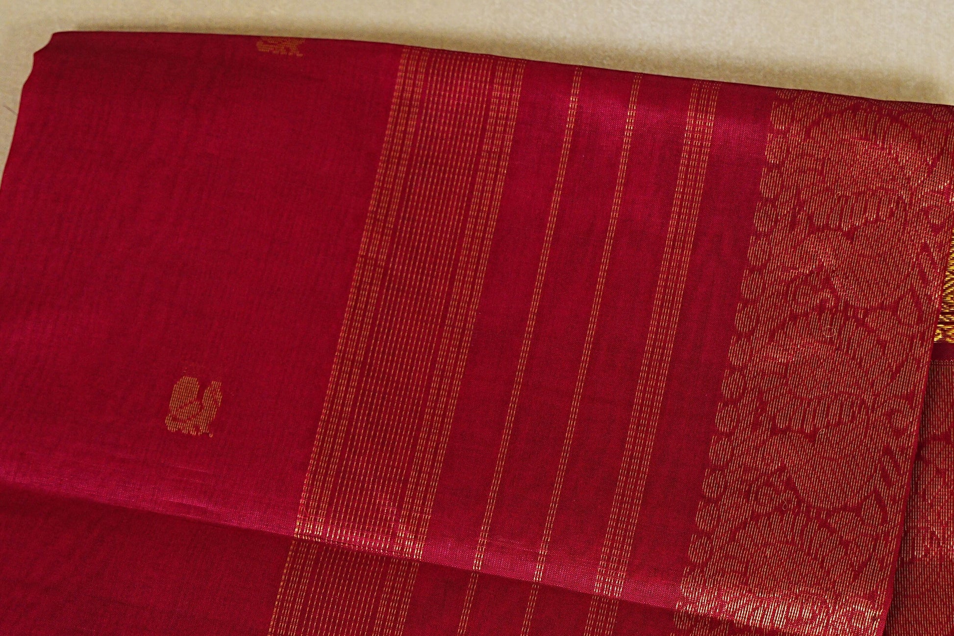 Reddish Pink vegan silk cotton saree online