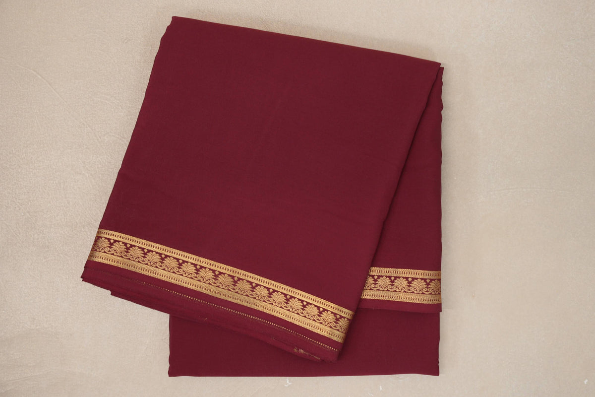 Deep Maroon CSG Mysore Silk Saree
