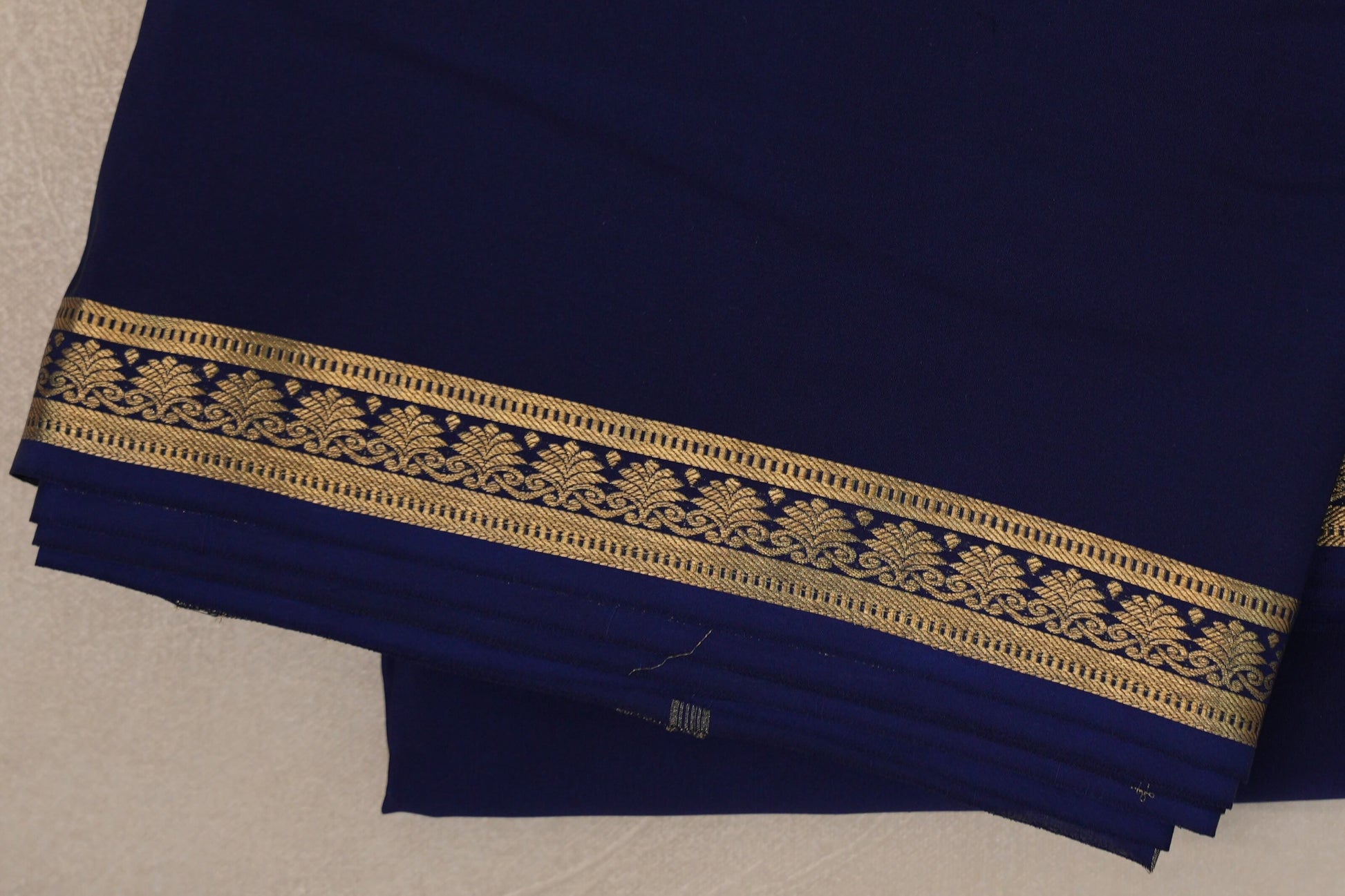 Navy Blue CSG Mysore Silk Saree border