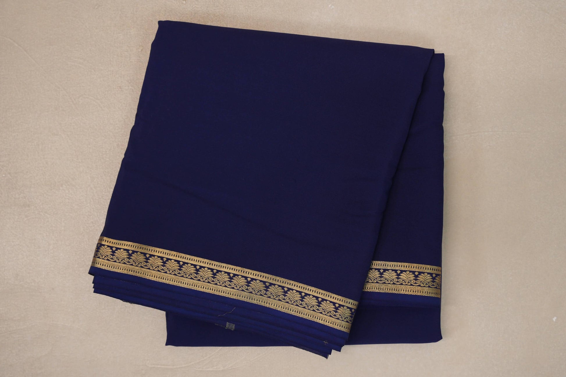 Navy Blue CSG Mysore Silk Saree