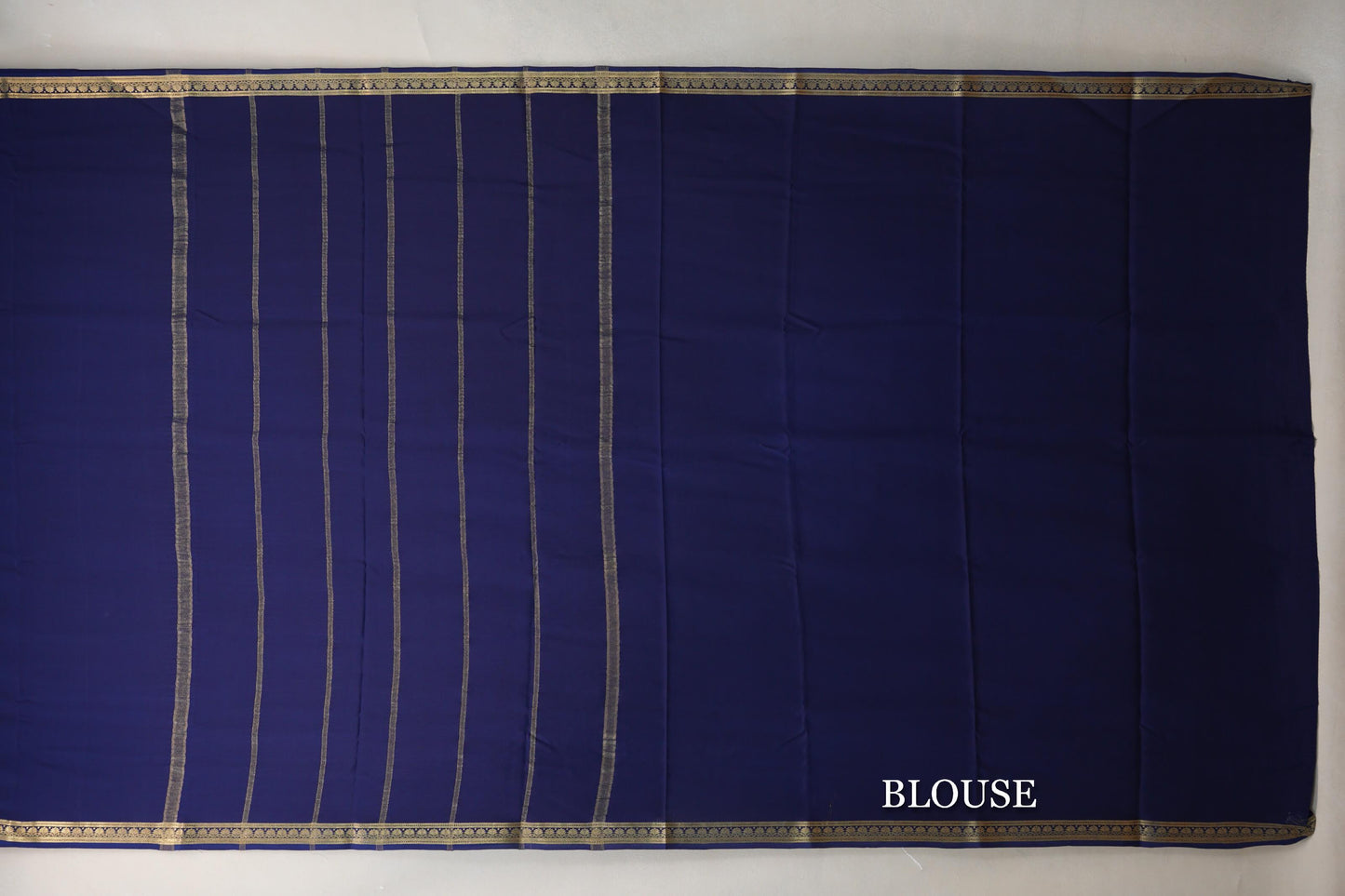 Navy Blue CSG Mysore Silk Saree blouse