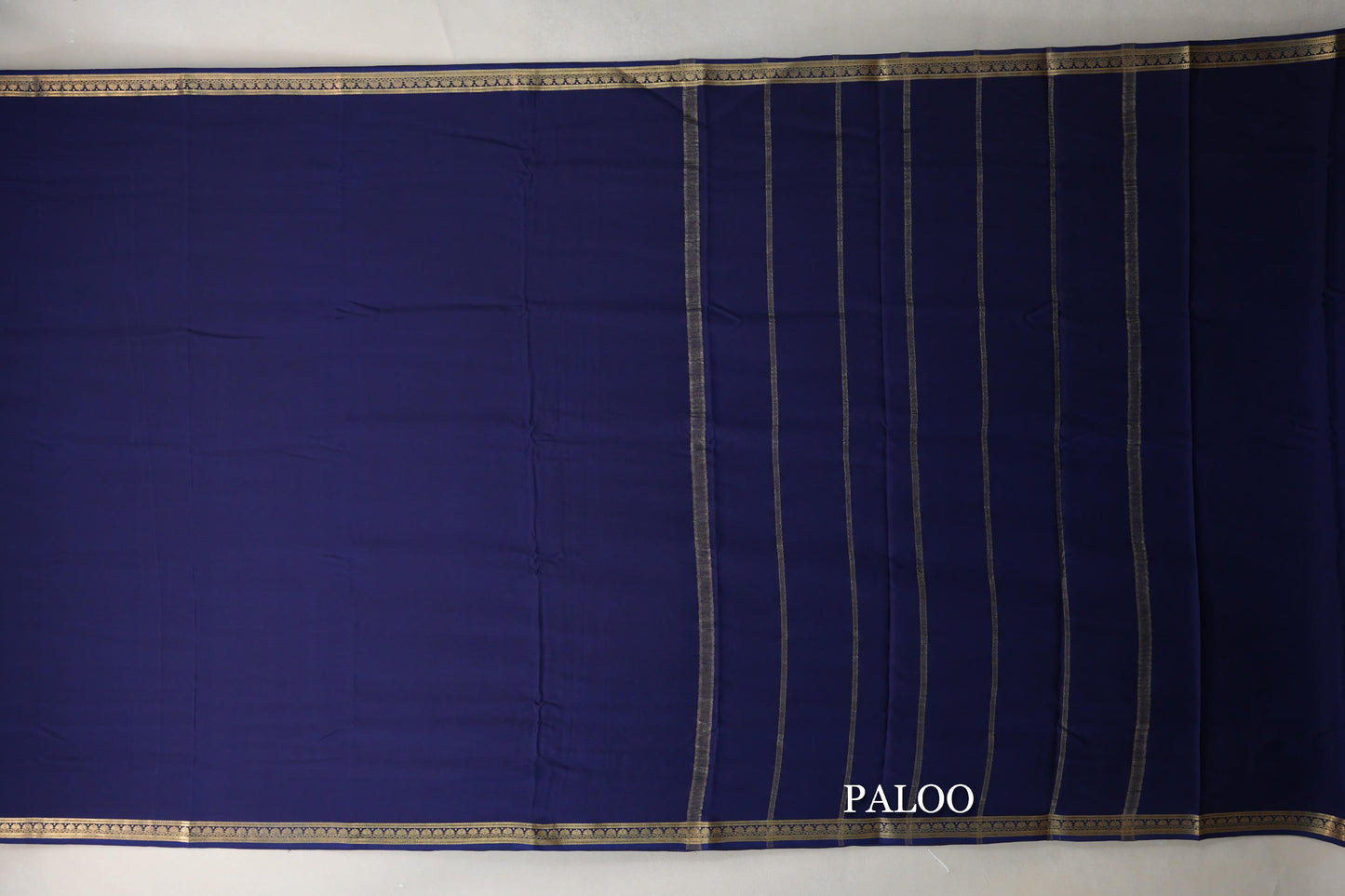 Navy Blue CSG Mysore Silk Saree paloo