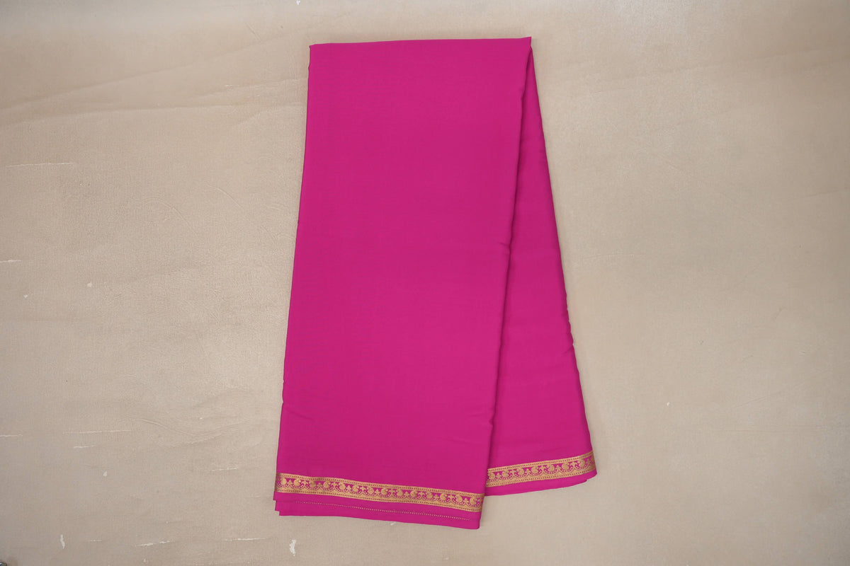 Online Bright Pink CSG Mysore Silk Saree