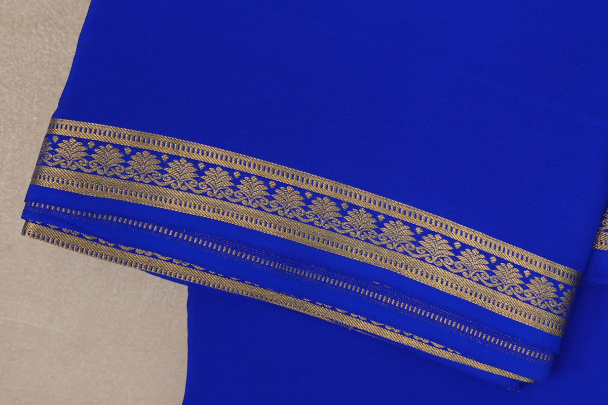 Dark Royal Blue CSG Mysore Silk Saree border