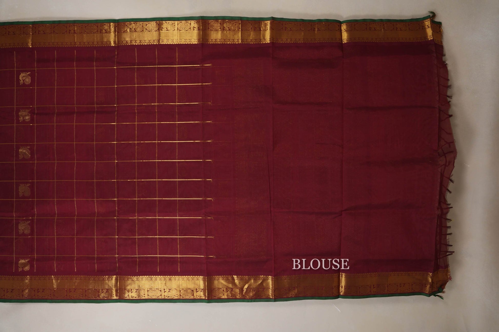 Reddish Maroon  vegan silk cotton saree blouse