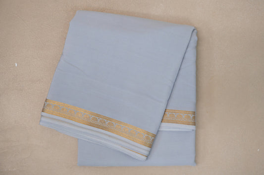 Bluish Grey CSG Mysore Silk Saree