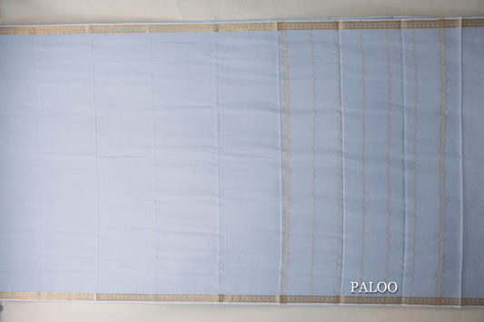 Bluish Grey CSG Mysore Silk Saree paloo