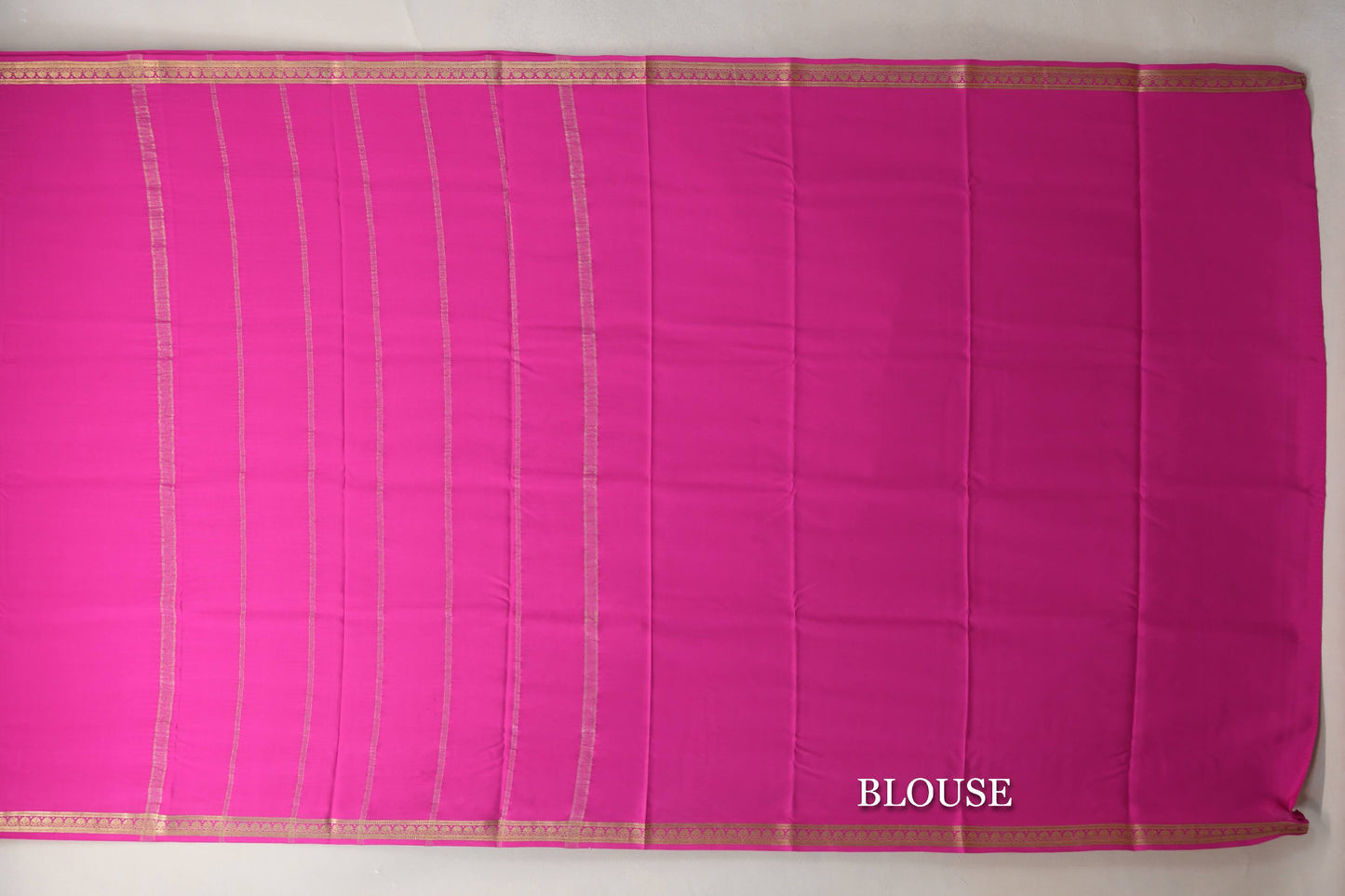 Bright Pink CSG Mysore Silk Saree blouse