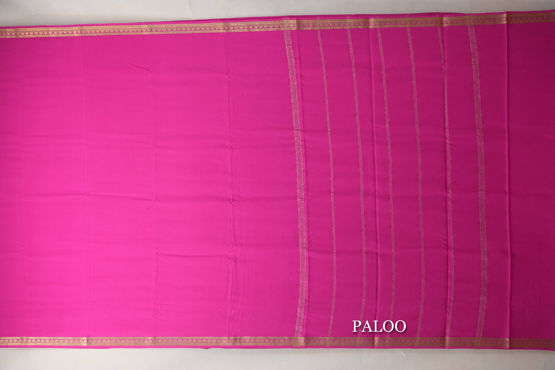 Bright Pink CSG Mysore Silk Saree paloo