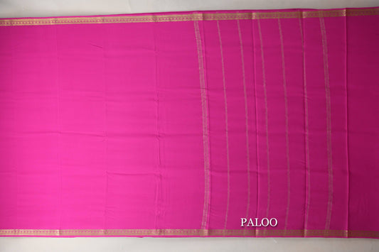 Bright Pink CSG Mysore Silk Saree paloo