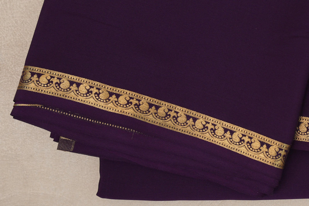 Deep Plum Purple CSG Mysore Silk Saree border
