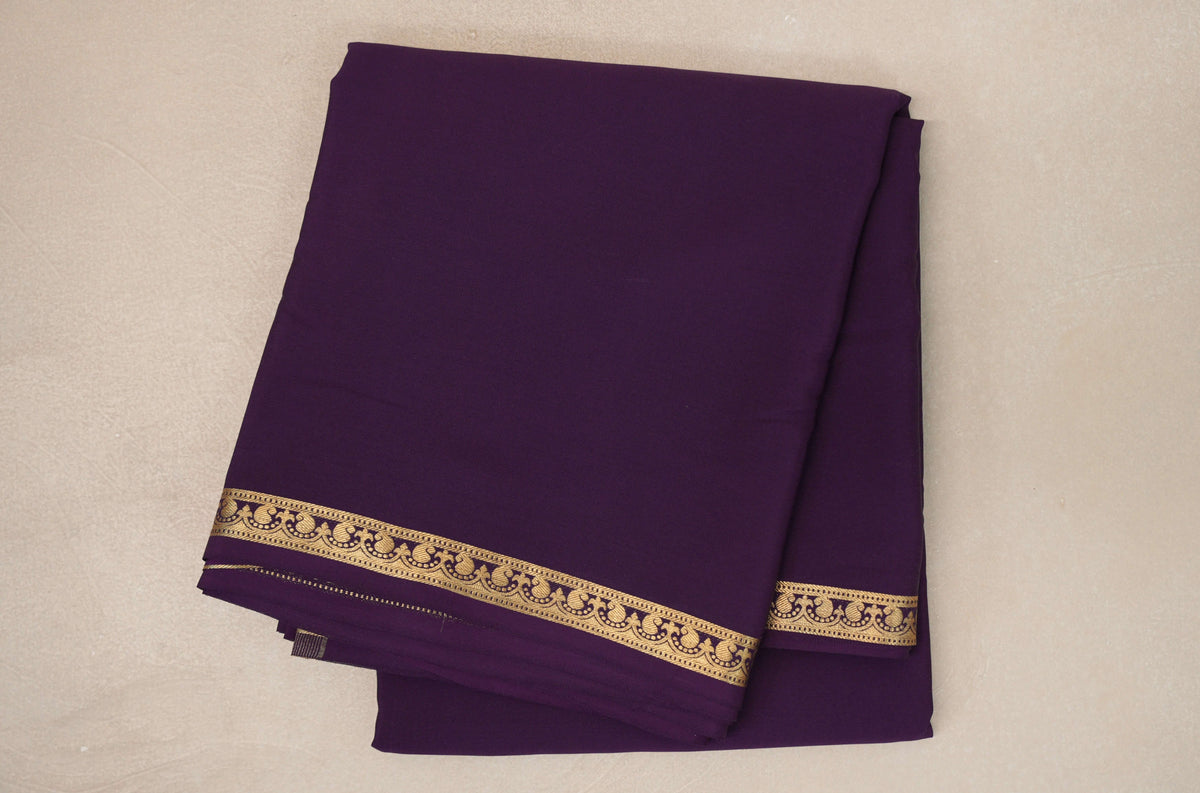 Deep Plum Purple CSG Mysore Silk Saree