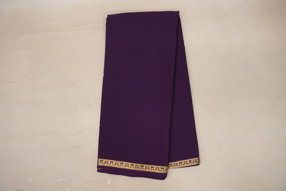 Online Deep Plum Purple CSG Mysore Silk Saree