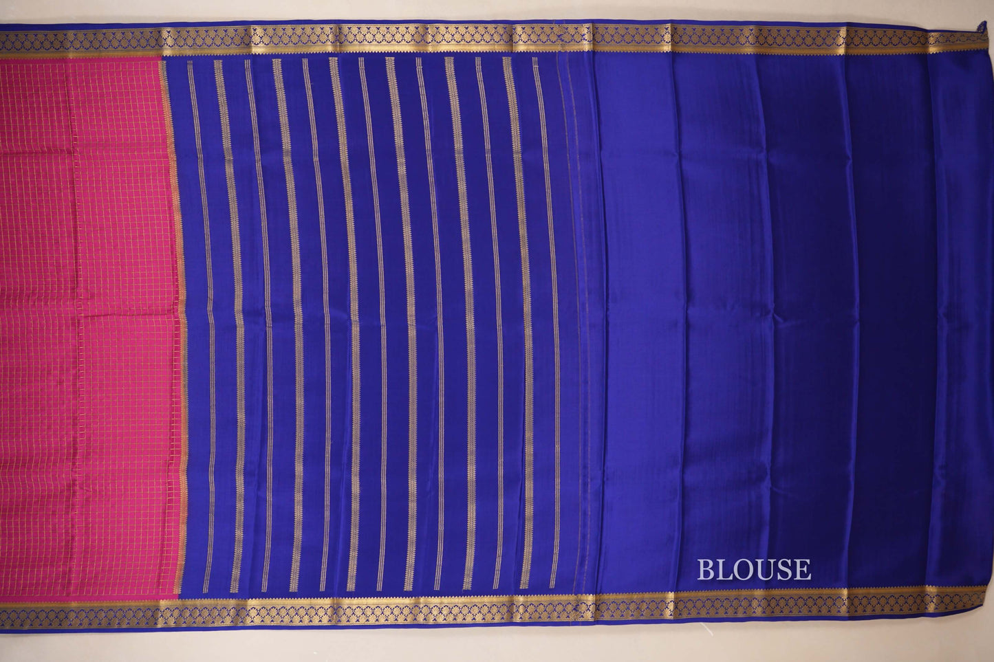 Rani Pink Mysore Silk Saree blouse