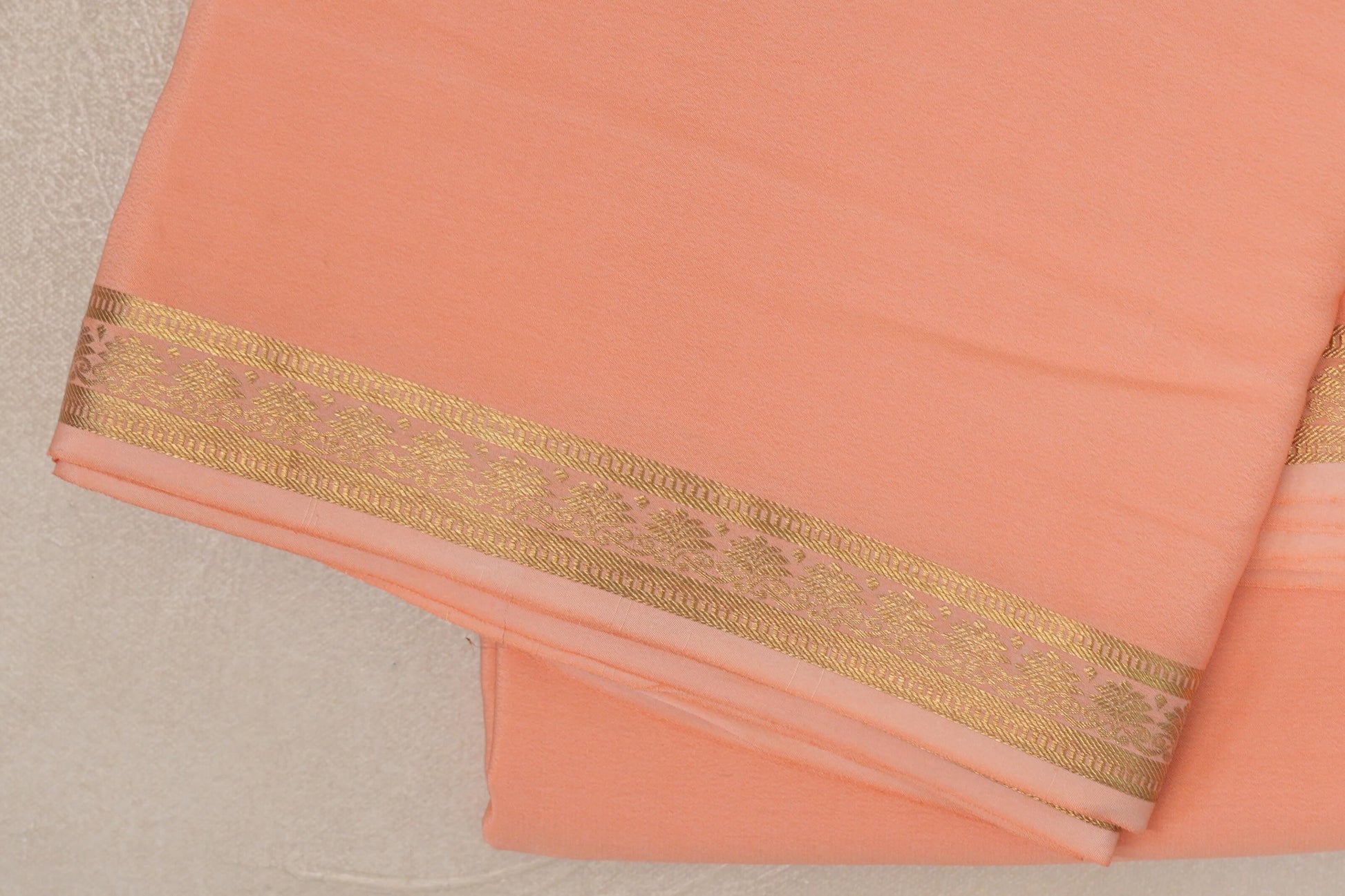 Peach CSG Mysore Silk Saree border