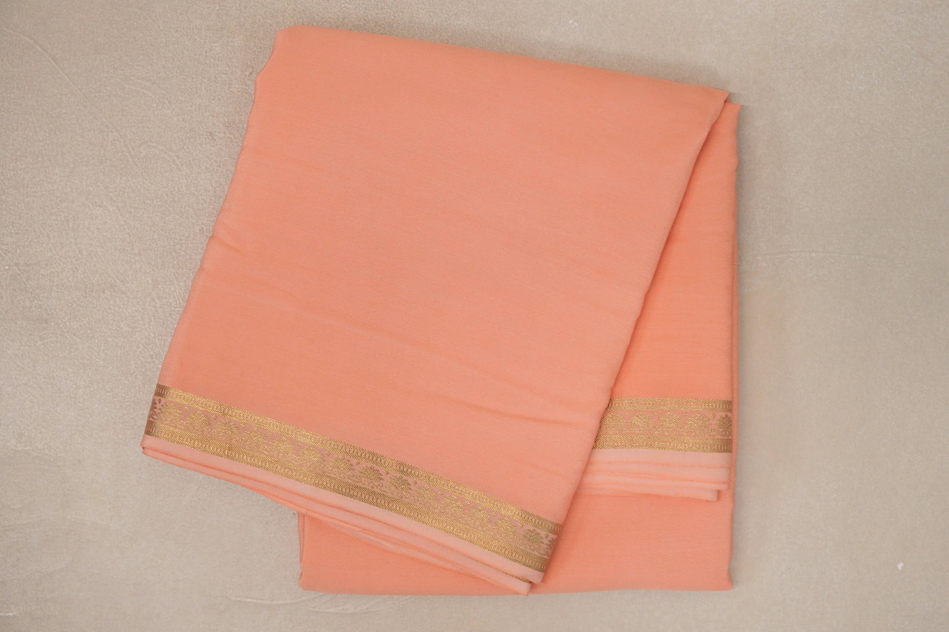 Peach CSG Mysore Silk Saree 