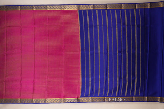 Rani Pink Mysore Silk Saree paloo
