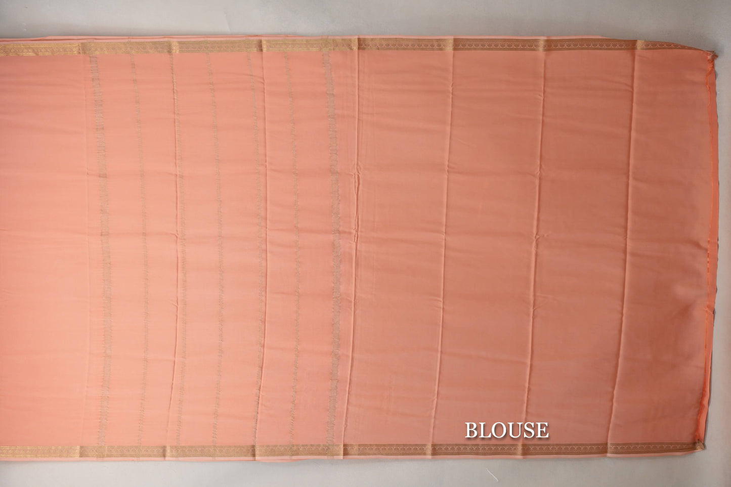 Peach CSG Mysore Silk Saree blouse