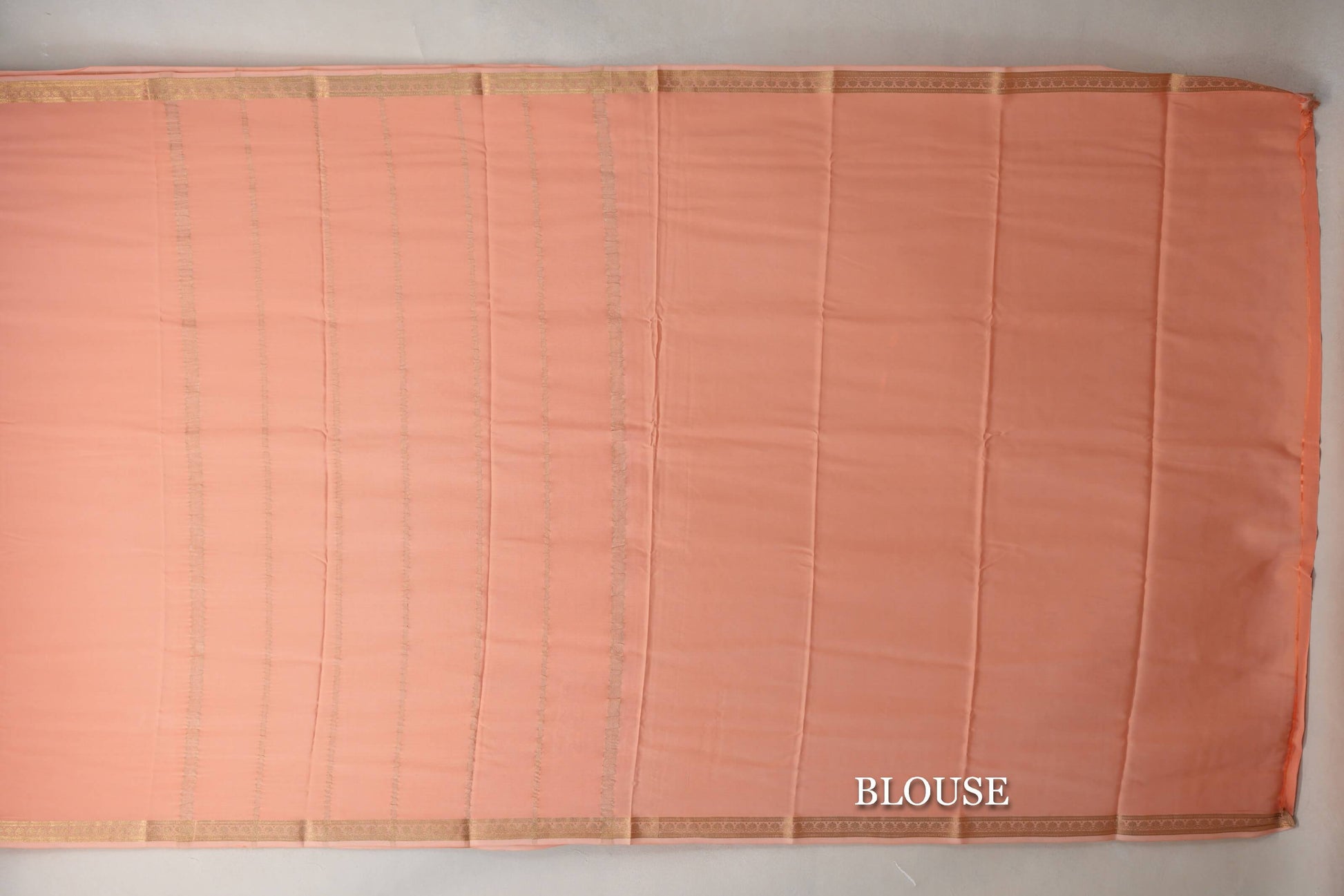 Peach CSG Mysore Silk Saree blouse