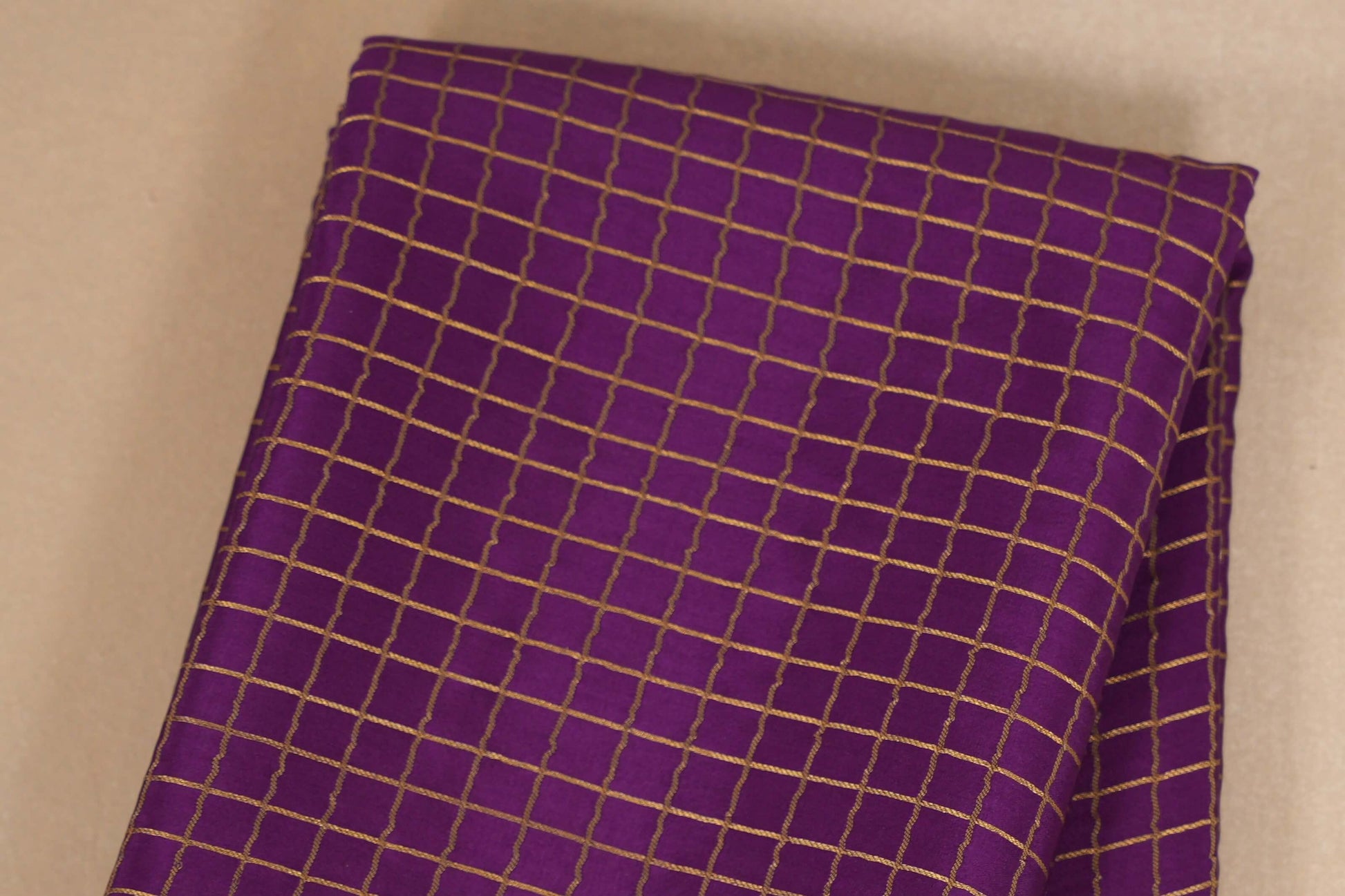 Deep Purple Mysore Silk Saree body zoom