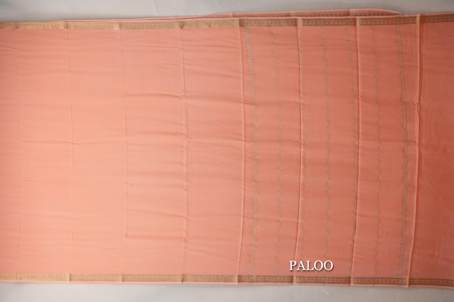 Peach CSG Mysore Silk Saree paloo