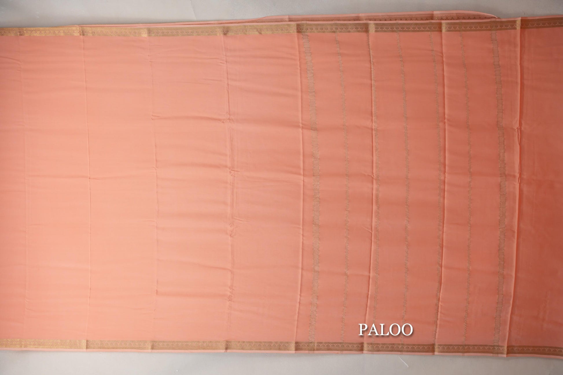 Peach CSG Mysore Silk Saree paloo